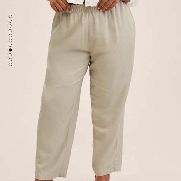 MANGO elastic waist cropped trousers - Picture 2 of 4